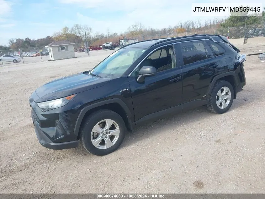 2021 Toyota Rav4 Hybrid Le VIN: JTMLWRFV1MD559445 Lot: 40674689