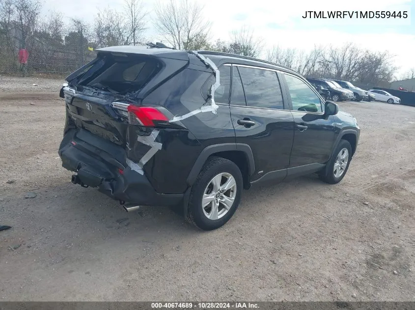 JTMLWRFV1MD559445 2021 Toyota Rav4 Hybrid Le