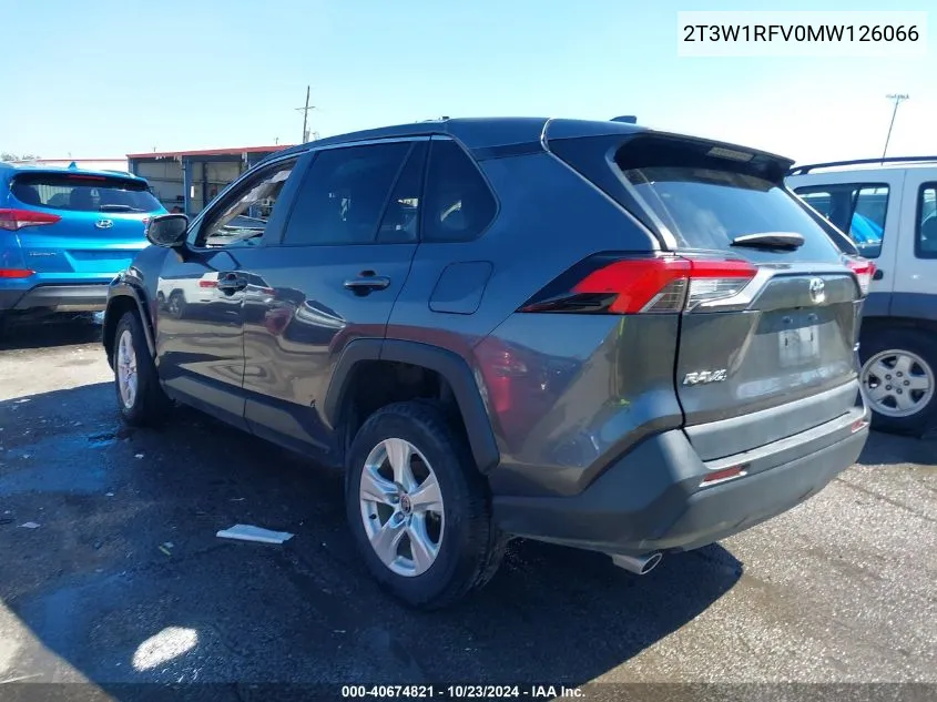 2021 Toyota Rav4 Xle VIN: 2T3W1RFV0MW126066 Lot: 40674821