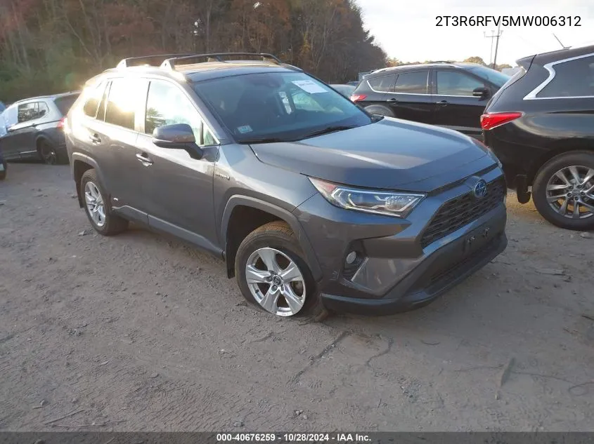 2021 Toyota Rav4 Hybrid Xle VIN: 2T3R6RFV5MW006312 Lot: 40676259