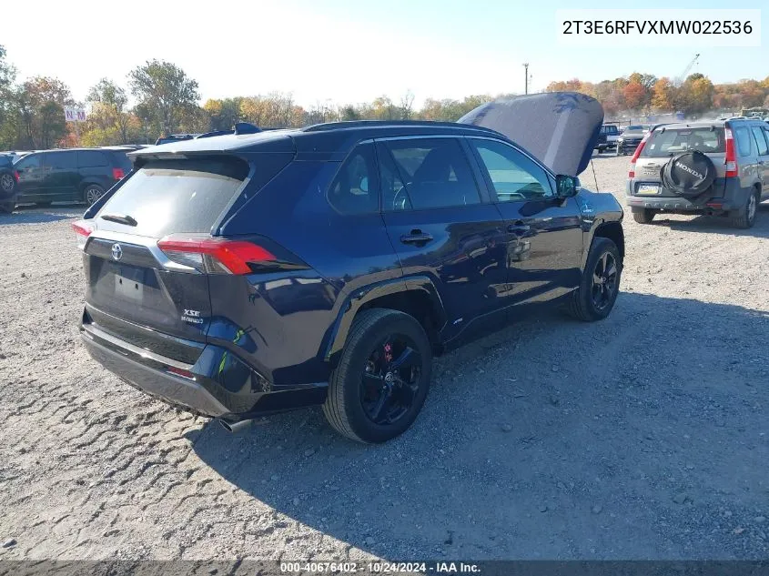 2021 Toyota Rav4 Hybrid Xse VIN: 2T3E6RFVXMW022536 Lot: 40676402