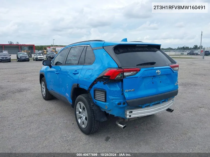 2021 Toyota Rav4 Le VIN: 2T3H1RFV8MW160491 Lot: 40677699