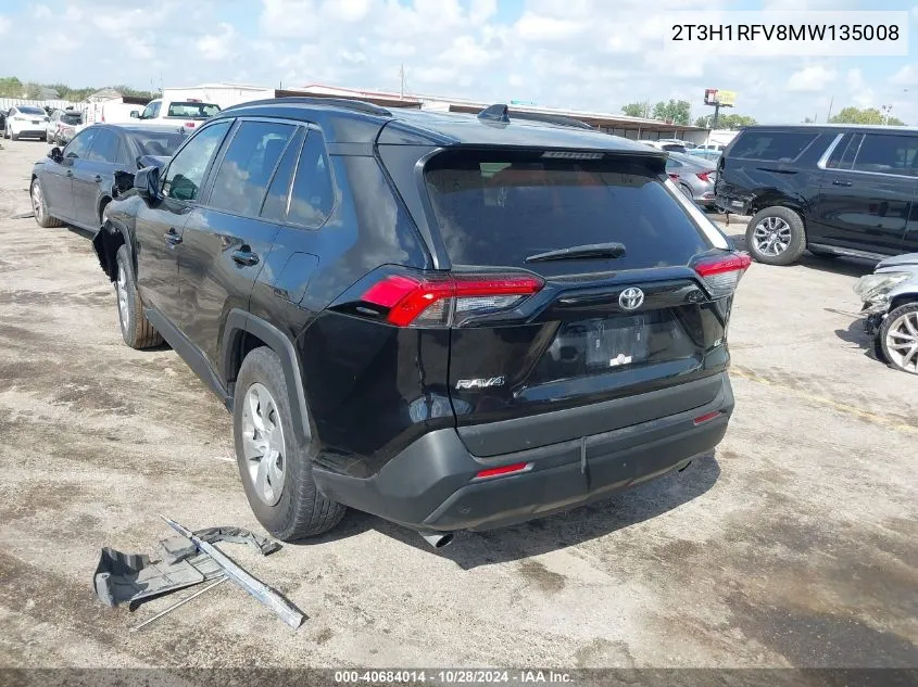 2021 Toyota Rav4 Le VIN: 2T3H1RFV8MW135008 Lot: 40684014