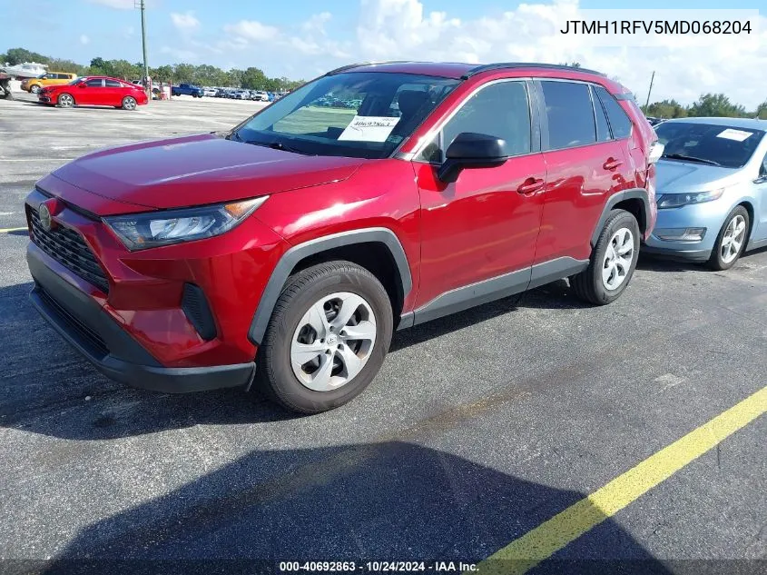 2021 Toyota Rav4 Le VIN: JTMH1RFV5MD068204 Lot: 40692863