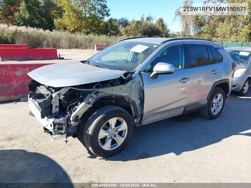 2021 Toyota Rav4 Xle VIN: 2T3W1RFV1MW150571 Lot: 40694300