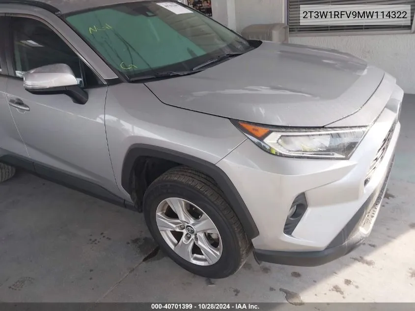 2021 Toyota Rav4 Xle VIN: 2T3W1RFV9MW114322 Lot: 40701399