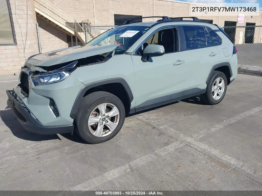 2021 Toyota Rav4 Xle VIN: 2T3P1RFV7MW173468 Lot: 40703993