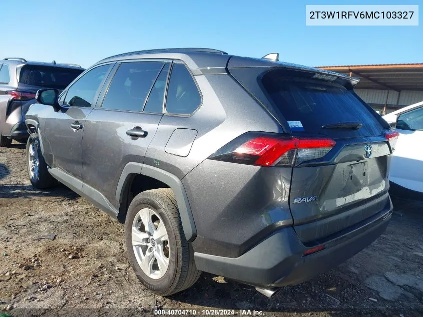 2021 Toyota Rav4 Xle VIN: 2T3W1RFV6MC103327 Lot: 40704710