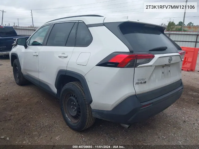 2021 Toyota Rav4 Le VIN: 2T3K1RFV7MW121106 Lot: 40708693