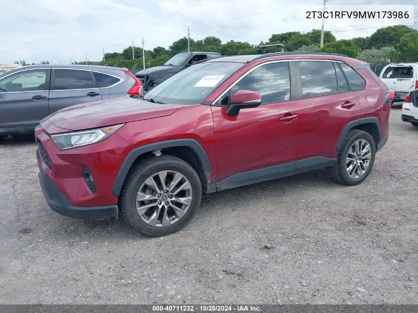 2021 Toyota Rav4 Xle Premium VIN: 2T3C1RFV9MW173986 Lot: 40711232