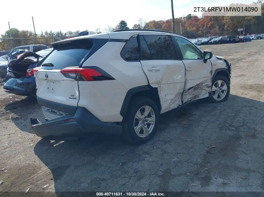 2021 Toyota Rav4 Hybrid Le VIN: 2T3L6RFV1MW014090 Lot: 40711631