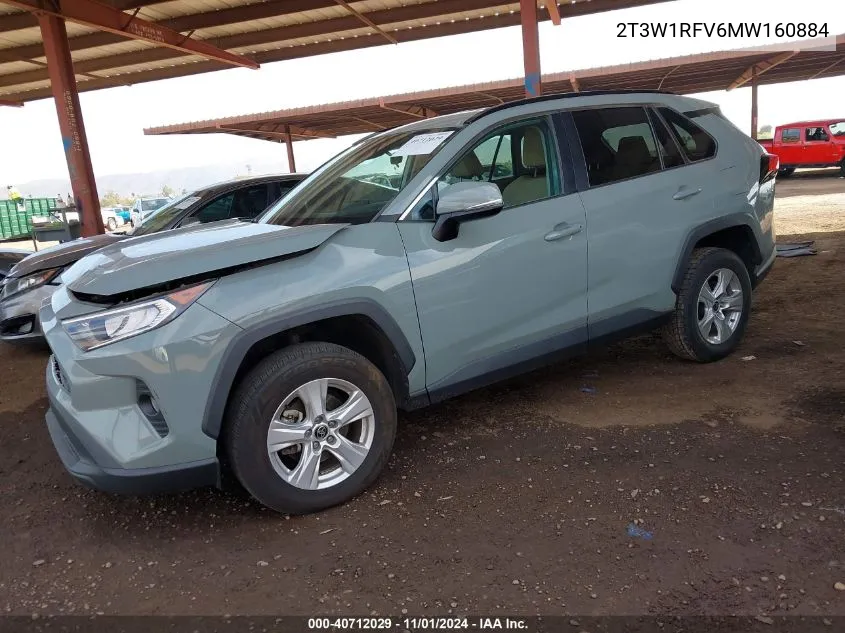 2021 Toyota Rav4 Xle VIN: 2T3W1RFV6MW160884 Lot: 40712029