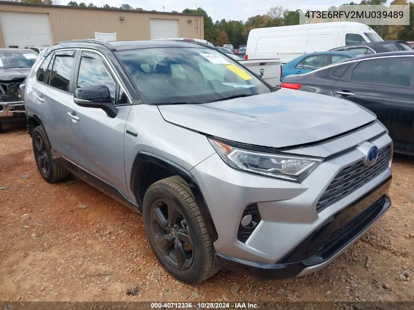 2021 Toyota Rav4 Hybrid Xse VIN: 4T3E6RFV2MU039489 Lot: 40712336