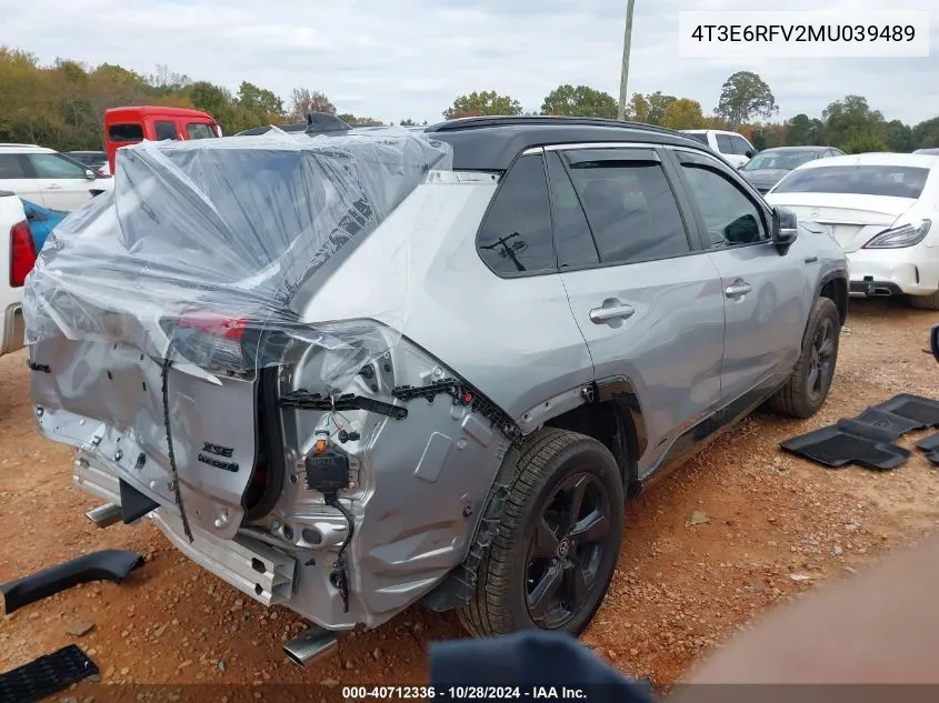 2021 Toyota Rav4 Hybrid Xse VIN: 4T3E6RFV2MU039489 Lot: 40712336