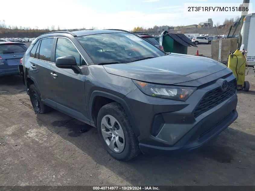 2021 Toyota Rav4 Le VIN: 2T3F1RFV7MC151886 Lot: 40714977