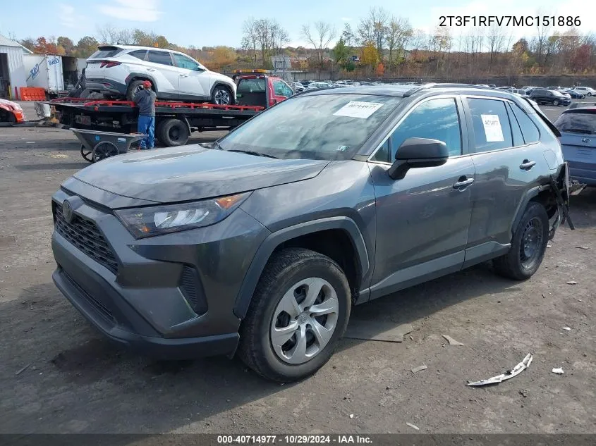 2021 Toyota Rav4 Le VIN: 2T3F1RFV7MC151886 Lot: 40714977