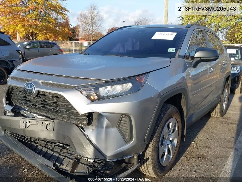 2T3F1RFV3MC206043 2021 Toyota Rav4 Le