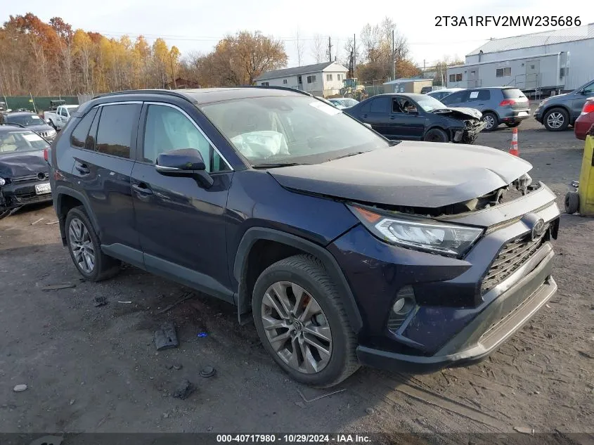 2021 Toyota Rav4 Xle Premium VIN: 2T3A1RFV2MW235686 Lot: 40717980