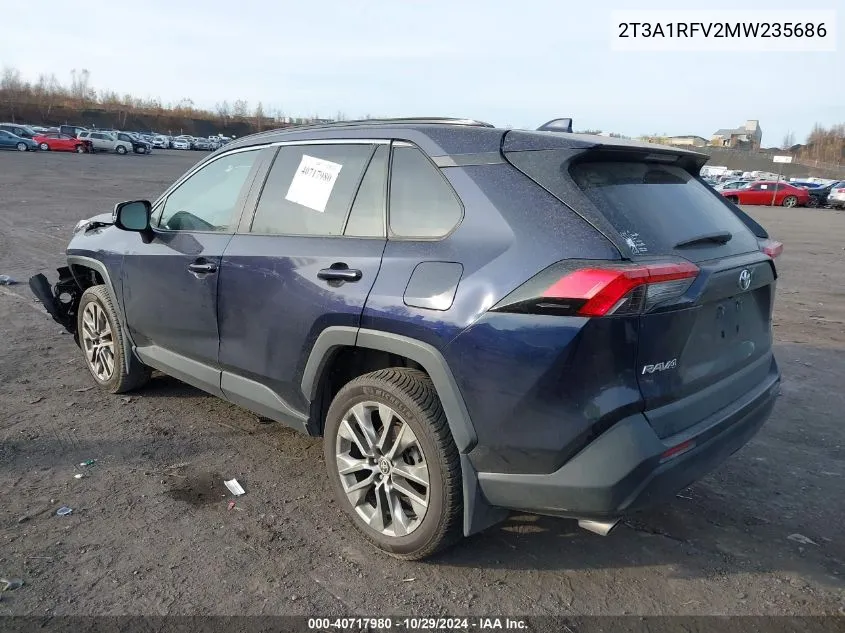 2021 Toyota Rav4 Xle Premium VIN: 2T3A1RFV2MW235686 Lot: 40717980