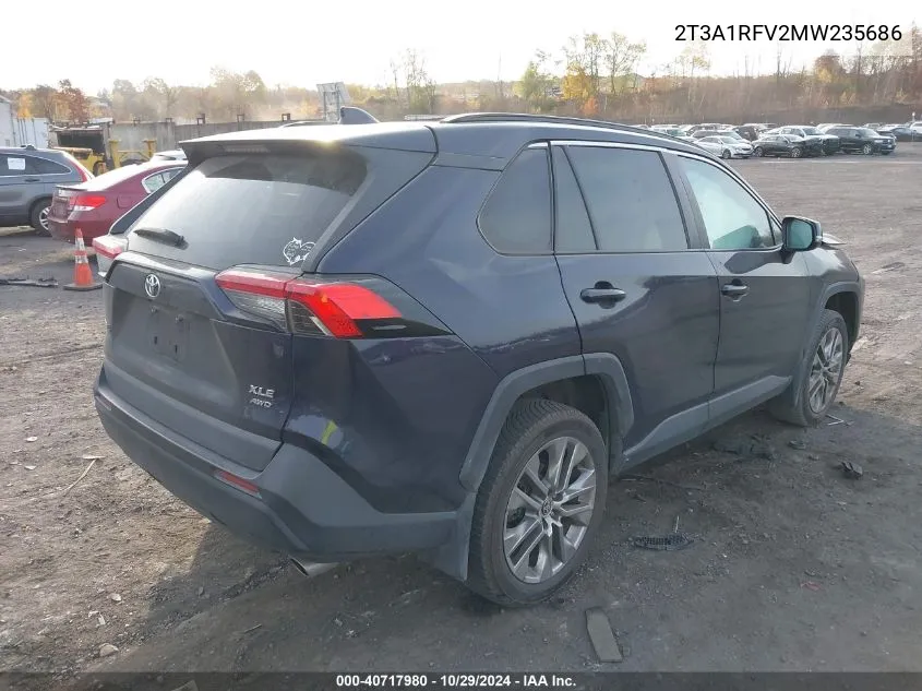 2021 Toyota Rav4 Xle Premium VIN: 2T3A1RFV2MW235686 Lot: 40717980