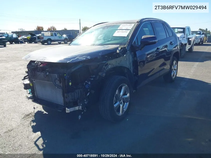 2021 Toyota Rav4 Hybrid Xle Premium VIN: 2T3B6RFV7MW029494 Lot: 40718591