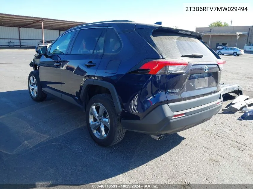 2021 Toyota Rav4 Hybrid Xle Premium VIN: 2T3B6RFV7MW029494 Lot: 40718591