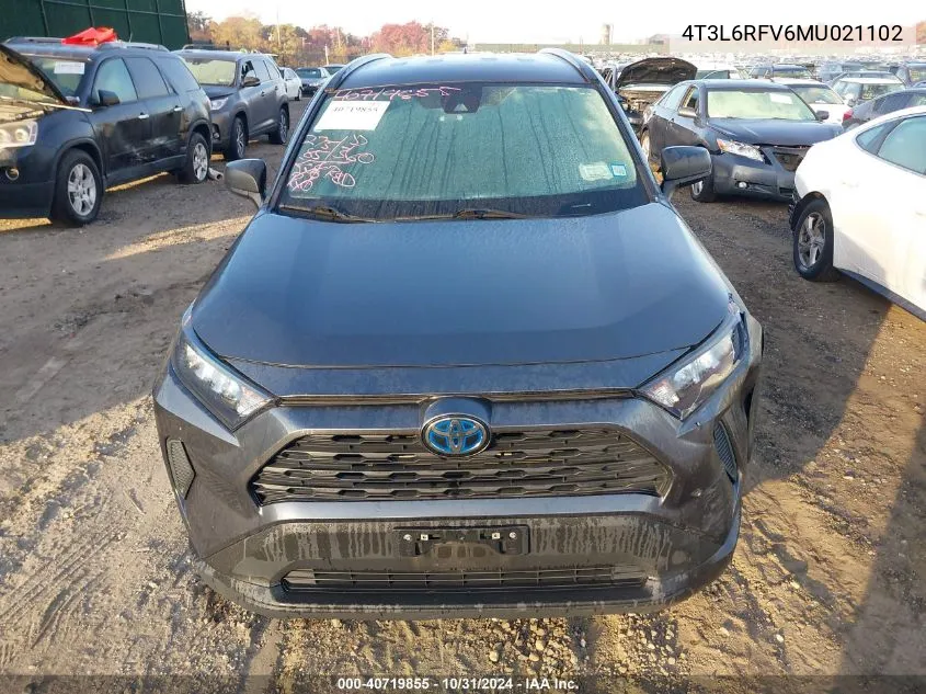 2021 Toyota Rav4 Hybrid Le VIN: 4T3L6RFV6MU021102 Lot: 40719855