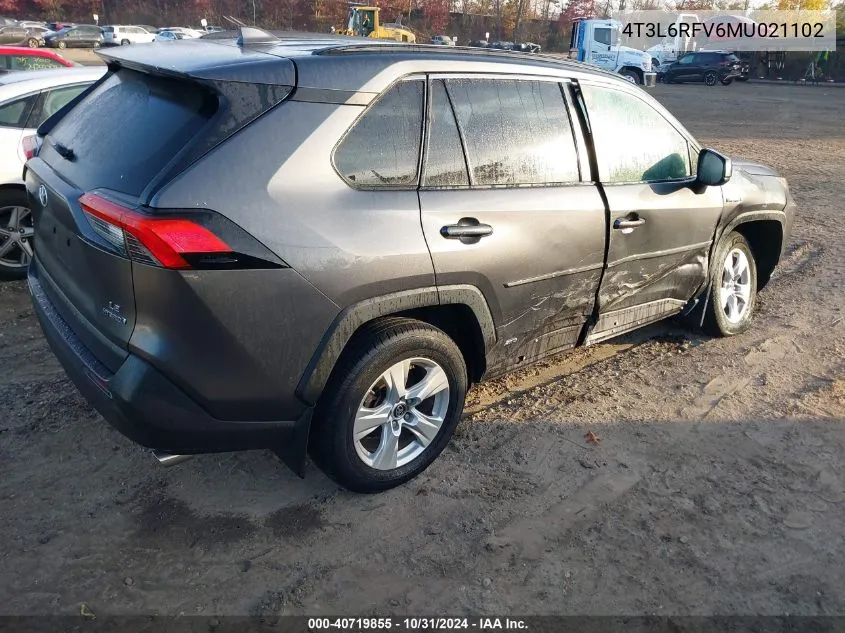 2021 Toyota Rav4 Hybrid Le VIN: 4T3L6RFV6MU021102 Lot: 40719855