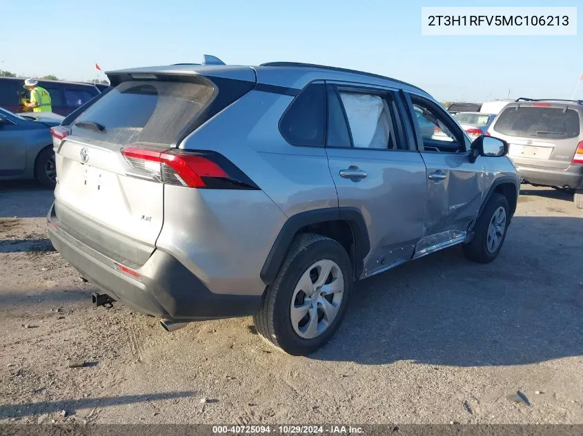 2021 Toyota Rav4 Le VIN: 2T3H1RFV5MC106213 Lot: 40725094