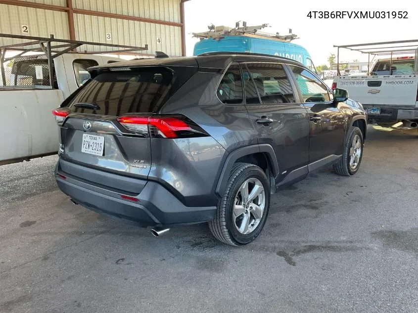 2021 Toyota Rav4 Xle Premium/Xse VIN: 4T3B6RFVXMU031952 Lot: 40727741