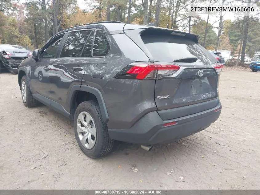 2021 Toyota Rav4 Le VIN: 2T3F1RFV8MW166606 Lot: 40730719