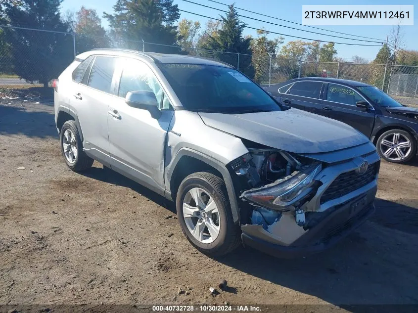 2021 Toyota Rav4 Hybrid Xle VIN: 2T3RWRFV4MW112461 Lot: 40732728