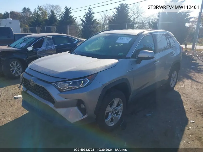 2021 Toyota Rav4 Hybrid Xle VIN: 2T3RWRFV4MW112461 Lot: 40732728