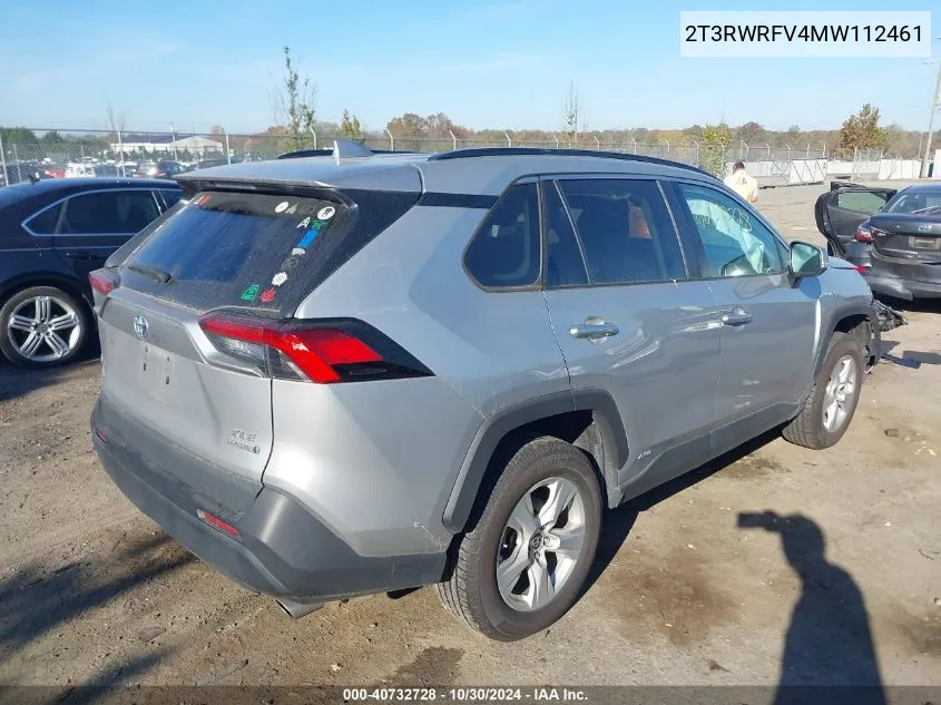 2021 Toyota Rav4 Hybrid Xle VIN: 2T3RWRFV4MW112461 Lot: 40732728