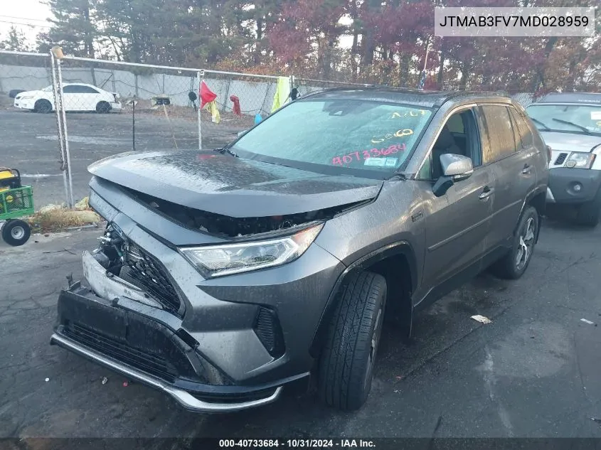 2021 Toyota Rav4 Prime Se VIN: JTMAB3FV7MD028959 Lot: 40733684