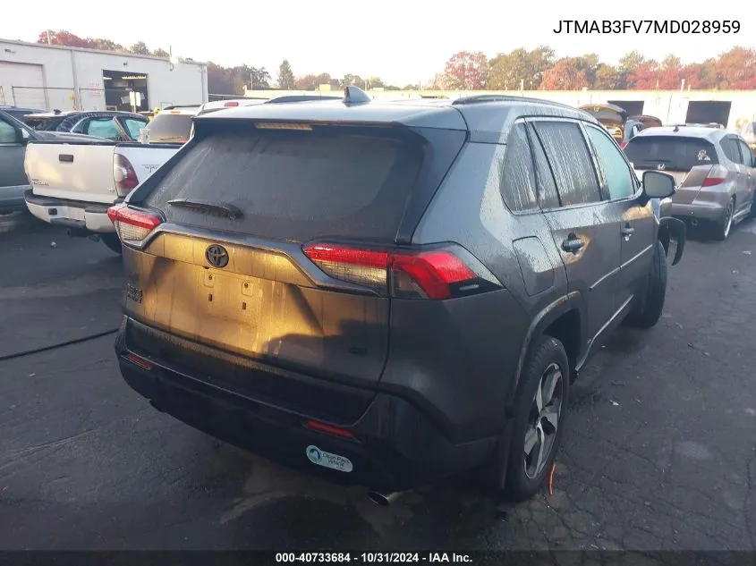 2021 Toyota Rav4 Prime Se VIN: JTMAB3FV7MD028959 Lot: 40733684