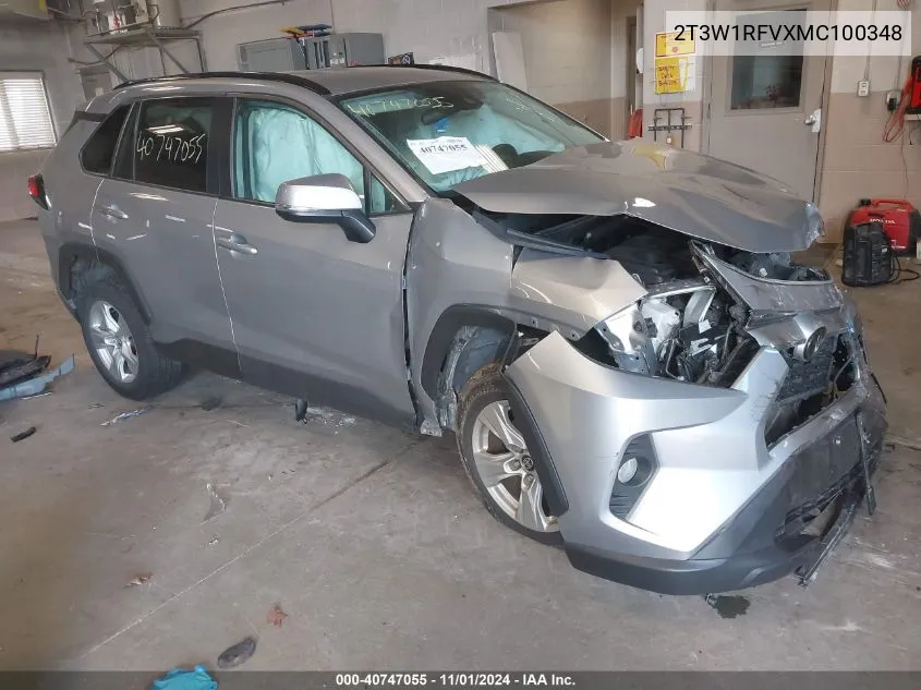 2021 Toyota Rav4 Xle VIN: 2T3W1RFVXMC100348 Lot: 40747055