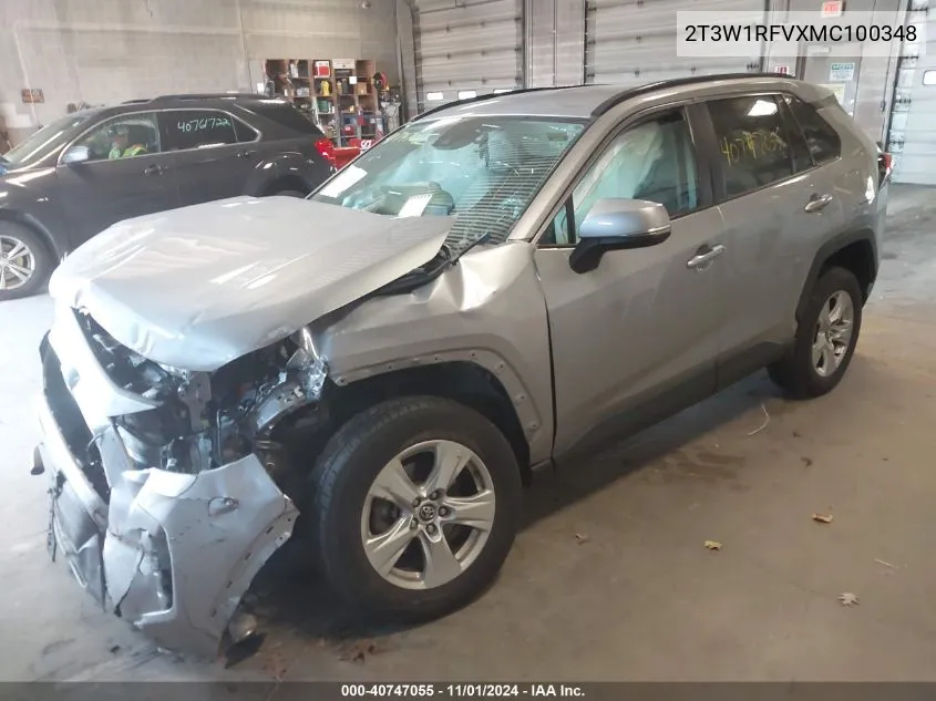 2021 Toyota Rav4 Xle VIN: 2T3W1RFVXMC100348 Lot: 40747055