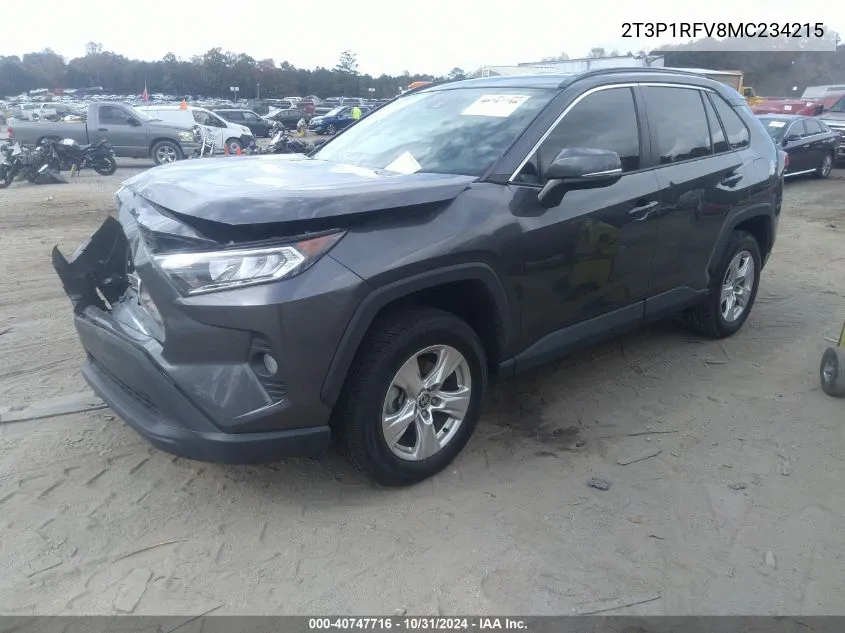 2021 Toyota Rav4 Xle VIN: 2T3P1RFV8MC234215 Lot: 40747716