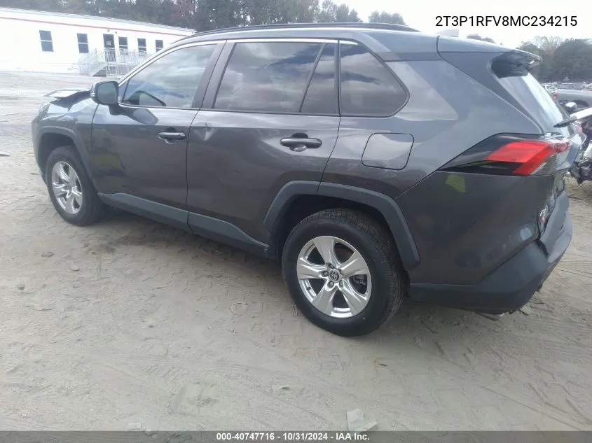 2021 Toyota Rav4 Xle VIN: 2T3P1RFV8MC234215 Lot: 40747716