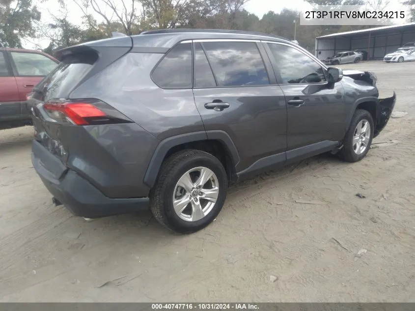 2021 Toyota Rav4 Xle VIN: 2T3P1RFV8MC234215 Lot: 40747716