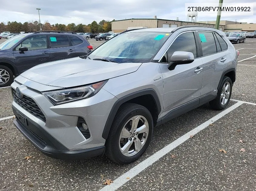 2021 Toyota Rav4 Xle Premium/Xse VIN: 2T3B6RFV7MW019922 Lot: 40748741