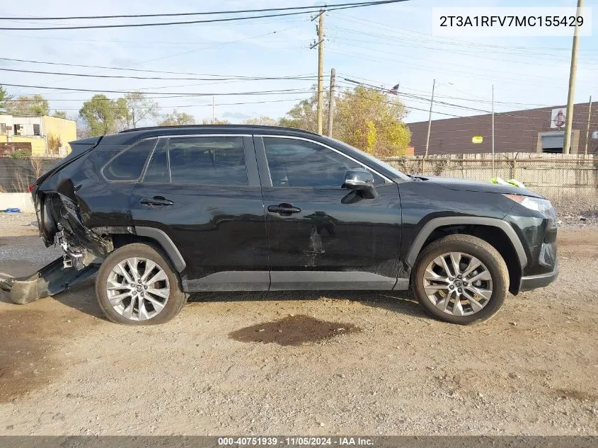 2021 Toyota Rav4 Xle Premium VIN: 2T3A1RFV7MC155429 Lot: 40751939