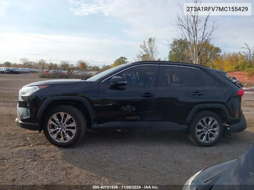 2021 Toyota Rav4 Xle Premium VIN: 2T3A1RFV7MC155429 Lot: 40751939