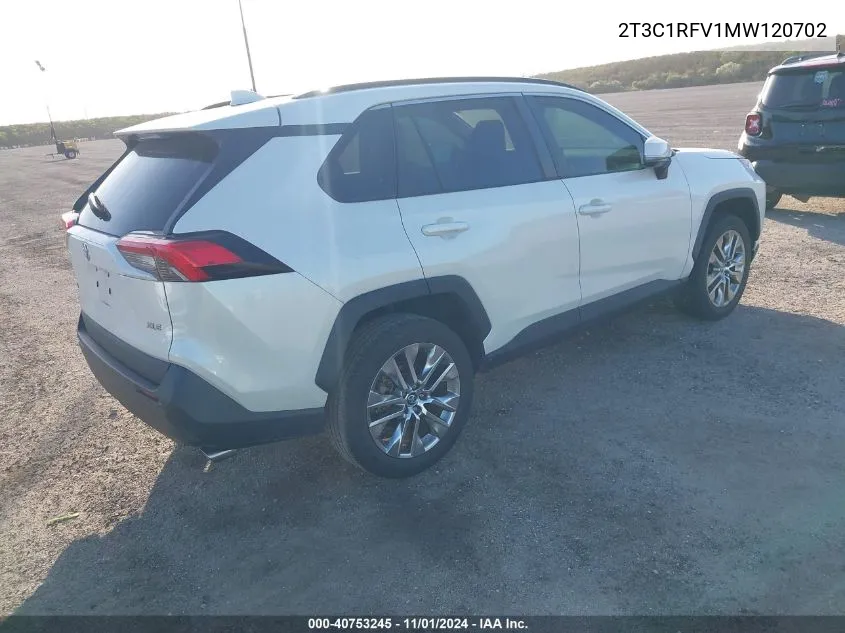 2021 Toyota Rav4 Xle Premium VIN: 2T3C1RFV1MW120702 Lot: 40753245