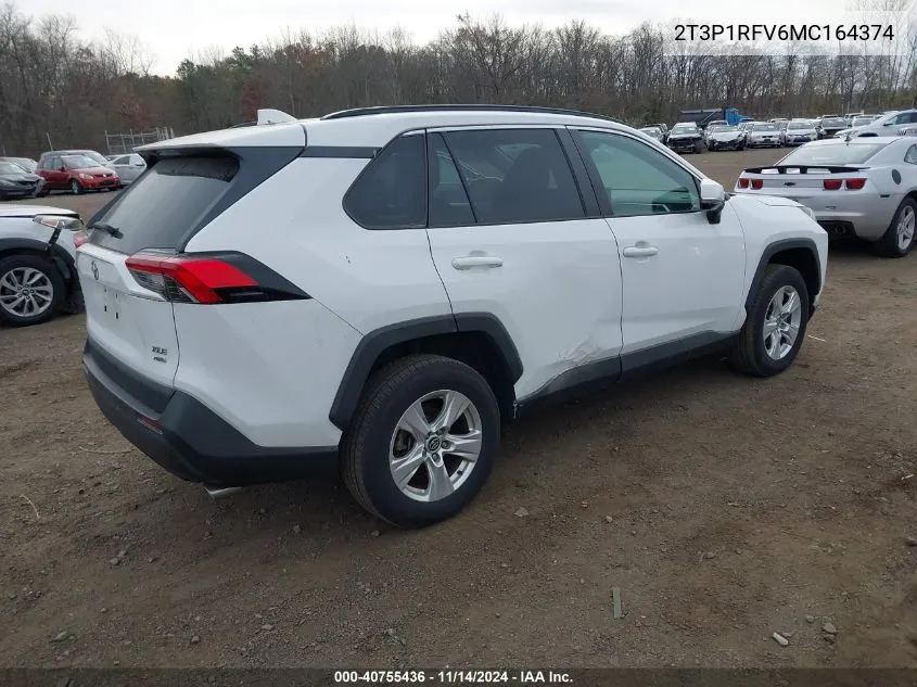 2021 Toyota Rav4 Xle VIN: 2T3P1RFV6MC164374 Lot: 40755436