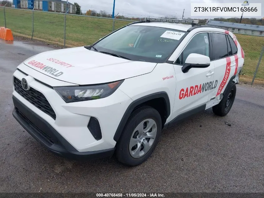 2021 Toyota Rav4 Le VIN: 2T3K1RFV0MC163666 Lot: 40768458