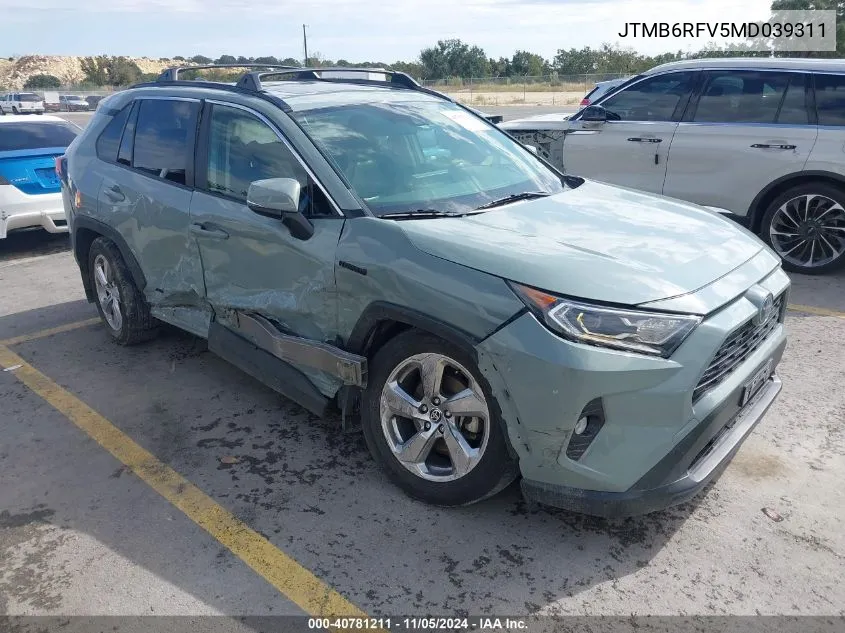 2021 Toyota Rav4 Hybrid Xle Premium VIN: JTMB6RFV5MD039311 Lot: 40781211