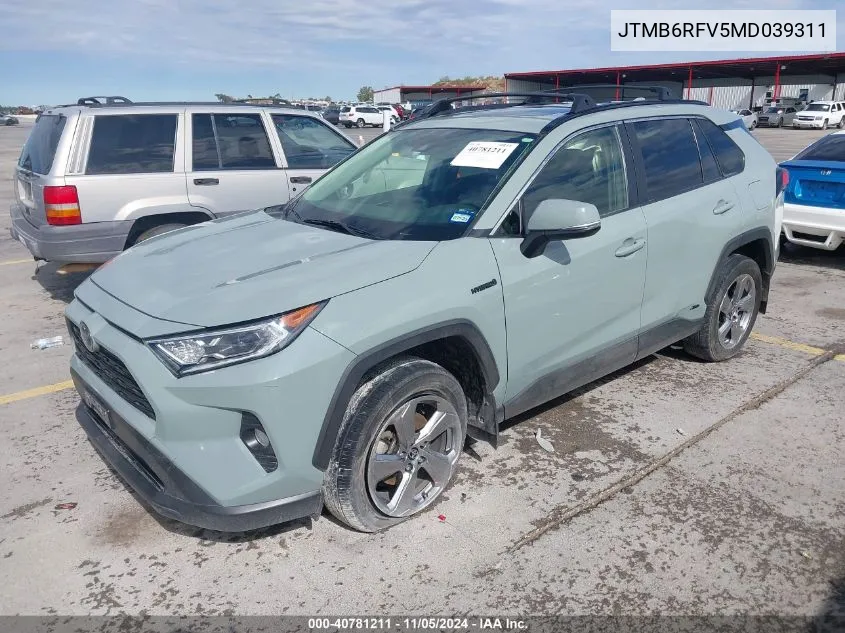 2021 Toyota Rav4 Hybrid Xle Premium VIN: JTMB6RFV5MD039311 Lot: 40781211