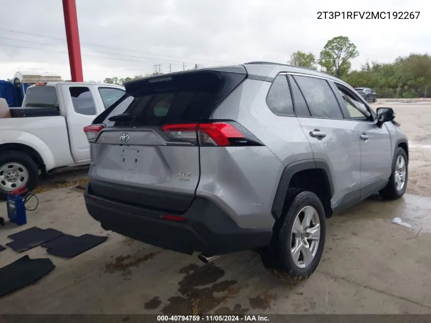 2021 Toyota Rav4 Xle VIN: 2T3P1RFV2MC192267 Lot: 40794759